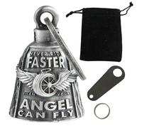 XFSRG Guardian Bell Clochette Moto Guardian Ride Bell Ou Porte Clés Lucky Cloches de Moto Cloches en Forme d'ange Gardien à Suspendre avec Etui Cadeau Velours