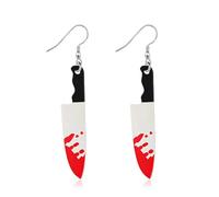 XFSRG Halloween Boucles d’Oreilles Femme Earrings Couteaux Ensanglantés Boucle d'Oreille Halloween avec Gouttes de Sang Accessoires Effrayants pour Fête et Costume