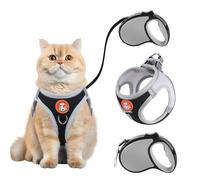 XFSRG Harnais Chat avec Laisse Enrouleur Gilet pour Rétractable Ensemble et Laisse pour Harnais Chat Anti Évasion Taille M