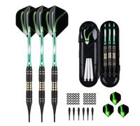 XFSRG Jeu de Fléchettes avec Pointe en Plastique Conseil en Plastique Professionnel Darts Set Jeu de Fléchettes de Tournoi 50 o-Rings avec Boîte de Rangement