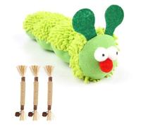 XFSRG Jouet Chat Chenille Verte en Peluche Douce Jouets pour Chats et Chatons Accessoire Amusant pour Chats (2)
