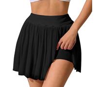 XFSRG Jupes Femme de Tennis Jupe Short Femme Elastique Taille Haute Mini Jupe Elégante A-Ligne Été Jupe Courte Plissée pour Sport Tennis Course Entraînement（Noir/XL）