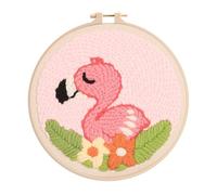 XFSRG Kit de Broderie pour Débutants avec Motifs Floraux et Oiseau Kit Punch Needle Adulte DIYCraft Kits for AdultsIdéal pour la Décoration et les Loisirs Créatifs (Oiseau Rose)
