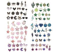 XFSRG Lot de 100 Breloques Charms Assorties pour Création Bijoux Pendentifs Émaillés pour Colliers Bracelets Porte Clés et Accessoires DIY