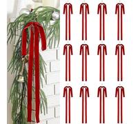 XFSRG Lot de 12 Nœuds en Velours 40×60 cm Noeud Festives Décorations de Noël pour Sapin Cadeaux Portes Fenêtres et Intérieurs (Rouge)
