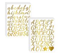 XFSRG Lot de 1600 Autocollants Lettres Dorées Scintillantes 30 Feuilles de Stickers Chiffres et Lettres Symboles Inclus Auto-Adhésifs pour Scrapbooking Travaux Manuels Cartes de Vœux (Or)