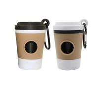 XFSRG Lot de 2 Distributeur Sac à Crottes Chien Design Tasse à Café Distributeur Portable pour Promenades et Voyages Accessoire pour Déjections Canines