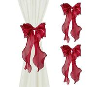 XFSRG Lot de 2 Embrasses de Rideaux en Dentelle, Attache Rideau Noel Française Accessoire Élégant Style Romantique, Pince a Rideaux pour Noël, Mariage, Maison