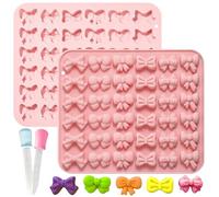 XFSRG Lot de 2 Moules à Chocolat en Forme Nœud Rose Mini moule en silicone Epoxy à Pâtisserie pour Décoration Gâteaux et Bougie