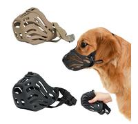 XFSRG Lot de 2 Muselière pour Chiens en Silicone Muselière Chien Respirante et Souple Muselière Chien Réglable pour Races Petites à Grandes Anti Morsure et Mastication (Noir/Marron7)