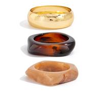 XFSRG Lot de 3 Bracelets Résine Acrylique pour Femme Bracelets Géométriques Minimalistes Irrégulier Accessoires Mode Femme Légers et Tendance (Set 2)