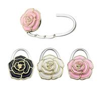 XFSRG Lot de 3 Cintres à Main en Crochet Fleur Porte-Sac Anti-Dérapant Pliable pour Table et Bureau Idée Cadeau pour Femme Suspension Petits Objets