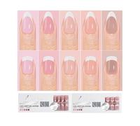 XFSRG Lot de 300 faux ongles press on nails à coller - Couverture complète - Courts, carrés, en forme d'amande - Faux ongles français - En gel souple - Pour art et bricolage