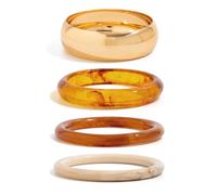 XFSRG Lot de 4 Bracelets Résine Acrylique pour Femme Bracelets Géométriques Minimalistes Accessoires Mode Femme Légers et Tendance (Set 3)