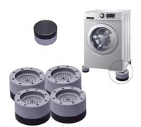 XFSRG Lot de 4 Patins Universels Antivibrations pour Machine à Laver, Sèche Linge et Réfrigérateur Supports Antidérapants, Matériau Antirouille, Protection du Sol et Réduction du Bruit (Gris)
