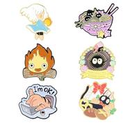 XFSRG Lot de 6 Pin's Émaillés Mignons Broches Dessin Animé Japonais Kawaii Accessoire pour Fans d'Animation Amis Enfants