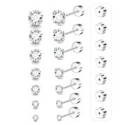 XFSRG Lot de 7 paires de boucles d'oreilles à tige hypoallergéniques pour homme et femme 20 g plaqué or 14 carats Hypoallergéniques Éclatantes Parfaites pour Superposition Quotidien