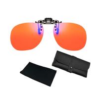 XFSRG Lunettes à Clip Anti-Lumière Bleue pour Hommes et Femmes Anti-fatigue Oculaire Compatible avec Toutes Lunettes avec Etui (Orange A)