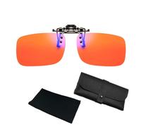 XFSRG Lunettes à Clip Anti-Lumière Bleue pour Hommes et Femmes Anti-fatigue Oculaire Compatible avec Toutes Lunettes avec Etui (Orange B)