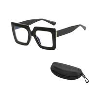 XFSRG Lunettes de sécurité à lumière bleue avec monture carrée pour la lecture, les jeux, le bureau, élégantes lunettes de lumière bleue rétro pour homme et femme, noir, Einheitsgröße