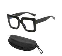 XFSRG Lunettes de sécurité à lumière bleue avec monture carrée pour la lecture, les jeux, le bureau, élégantes lunettes de lumière bleue rétro pour homme et femme, noir, Einheitsgröße