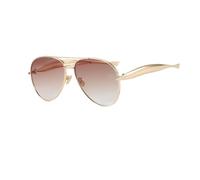 XFSRG Lunettes de Soleil Femme Doré Style Moderne UV400 Protection Accessoires Mode Été (C4-Marron)