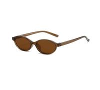 XFSRG Lunettes de Soleil Femme Lunettes de Soleil Ovales Cat Eye Lunette de Soleil Polarisées Protection UV Vintage Lunette(Marron)