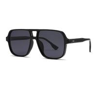 XFSRG Lunettes de Soleil Rétro Pilotes pour Homme et Femme Lunettes de Soleil Classiques Rectangle à Double Pont Style Années 70 Vintage Protection UV400（Noir）