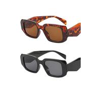 XFSRG Lunettes de Soleil Rétro Rectangulaires Femme Homme Grand Cadre Teinté Style Vintage Classique Protection UV400 Conduite Cyclisme Voyage (A)