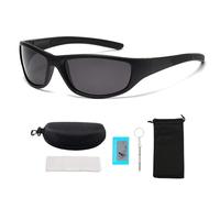 XFSRG Lunettes de Vélo pour Homme et Femme Lunettes de Soleil Sport Polarisées UV400 Idéales pour VTT Airsoft Course à Pied Conduite et Sports Outdoor Inclut 5 Accessoires（Gris）