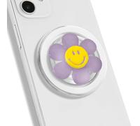 XFSRG Magnet pour Coque Telephone A Fleur Anneau De Téléphone Portable Smiley Magnetic Phone Holder Etui Antiadhésif pour Magnet Bague Telephone Portable(Violet)