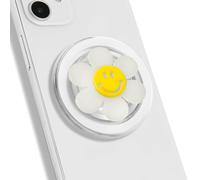 XFSRG Magnet pour Coque Telephone A Fleur Anneau De Téléphone Portable Smiley Magnetic Phone Holder Etui Antiadhésif pour Magnet Bague Telephone Portable(Blanc)