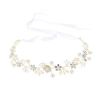 XFSRG Mariée Cheveux Wedding Floral Guirlande Couronne Demoiselle Réglable pour Party Festival Beach Travle Mariage(Or)