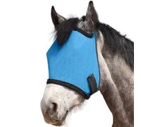 XFSRG Masque Anti Mouche Cheval Anti UV Protéger Les Yeux et Oreilles Moustiques Emouchine pour Chevaux Extérieur(Bleu Clair)