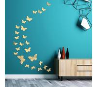 XFSRG Miroir Adhésif Mural Papillon Autocollant Sticker Mural Décoration | Murale Papillon Autocollant Miroir pour Salon Chambre Entrée