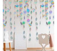 XFSRG Miroir Glitter Papier Dot Guirlande 2pcs Suspendu Rond Streamer Glitter Papier Dot Guirlande pour Mariage Anniversaire Fête de Naissance Bébé (Multicolore)