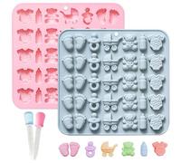 XFSRG Moule Silicone Bébé Formes Adorables avec 2 Compte Gouttes pour Bonbon Pâtisserie Bougie Moule à Gâteau Silicone pour Décorations de Fête