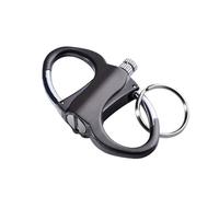 XFSRG Mousqueton Multifonction avec Allume-feu au Ferrocerium, Porte-clés EDC Outdoor, Mousqueton en Alliage Robuste pour Réduire Les Risques de Perte (Noir)