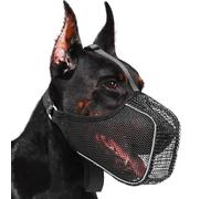 XFSRG Muselière Chien Respirante en Maille Muselière pour Chiens de Petite Taille Confortable et Sécurisée Idéale pour Promenades et Visites chez Le Vétérinaire (Noir, L)