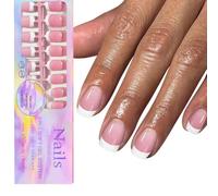 XFSRG Ongles À Coller En Gel Doux Lot De 150 Pièces Faux Ongles Avec Couche De Base Et Primer Design Français Vernis À Ongles Et Manucure Accessoires De Décoration