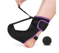 XFSRG Orthèse Pied avec Balle de Massage Attelle de Nuit pour Fasciite Plantaire Soutien Voute Plantaire et Talon Semelle Amortissante Réglable Idéal pour Sportifs(Noir Violet, M)