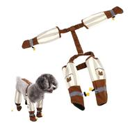 XFSRG Pantalon Anti Saleté pour Chiens Bottes à Bretelles Imperméables Antidérapant Réglable Pantalons pour la Promenade en Plein Air Randonnée(Marron/L)