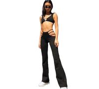 XFSRG Pantalon Décontracté Droit pour Femme Pantalon de Yoga Large avec Taping Bootcut Legging de Yoga Cadeaux Femmes pour Fitness Jogging en Plein Air en Ete(Bandage,L)