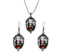 XFSRG Parure Bijoux Fantaisie Femme Vintage Gothique Collier Et Boucles d'Oreilles Ensemble Bijoux Femme Pour Soirée(A)