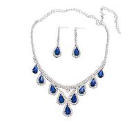 XFSRG Parure Bijoux Femme Collier Bijoux Ensemble Bijoux Fantaisie Pendentif Bijoux Mariage Collier Fantaisie pour Femmes et Filles