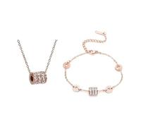 XFSRG Parure Bijoux Femme Collier et Bracelet Ensemble Bijoux Fantaisie pour Mariage et Soirée