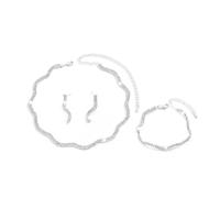 XFSRG Parure Bijoux Femme Parure de Bijoux de Mariage Strass Ensemble de Collier Boucles d'oreilles Bracelet Dames Filles Fête Anniversaire Jour Cadeaux de Noël (Or)