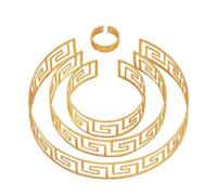 XFSRG Parures Bijoux Femme Doré Élégant Ensemble de Bijoux Pour Femme Mariage Collier Bracelet Bague Accessoires de Mode