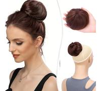 XFSRG Perruque Femme Naturelle Chignon Postiche Cheveux Chignon Queue de Cheval Extension Chignon Queue de Cheval Élastique Facile Ponytail Extension pour Femme（Marron foncé）