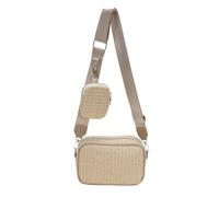 XFSRG Petit Sac Bohème en Paille pour Femme Pochette Téléphone Élégante avec Bandoulière Détachable Sac Main Bandoulière pour la Plage Mariages et Sorties (Kaki)